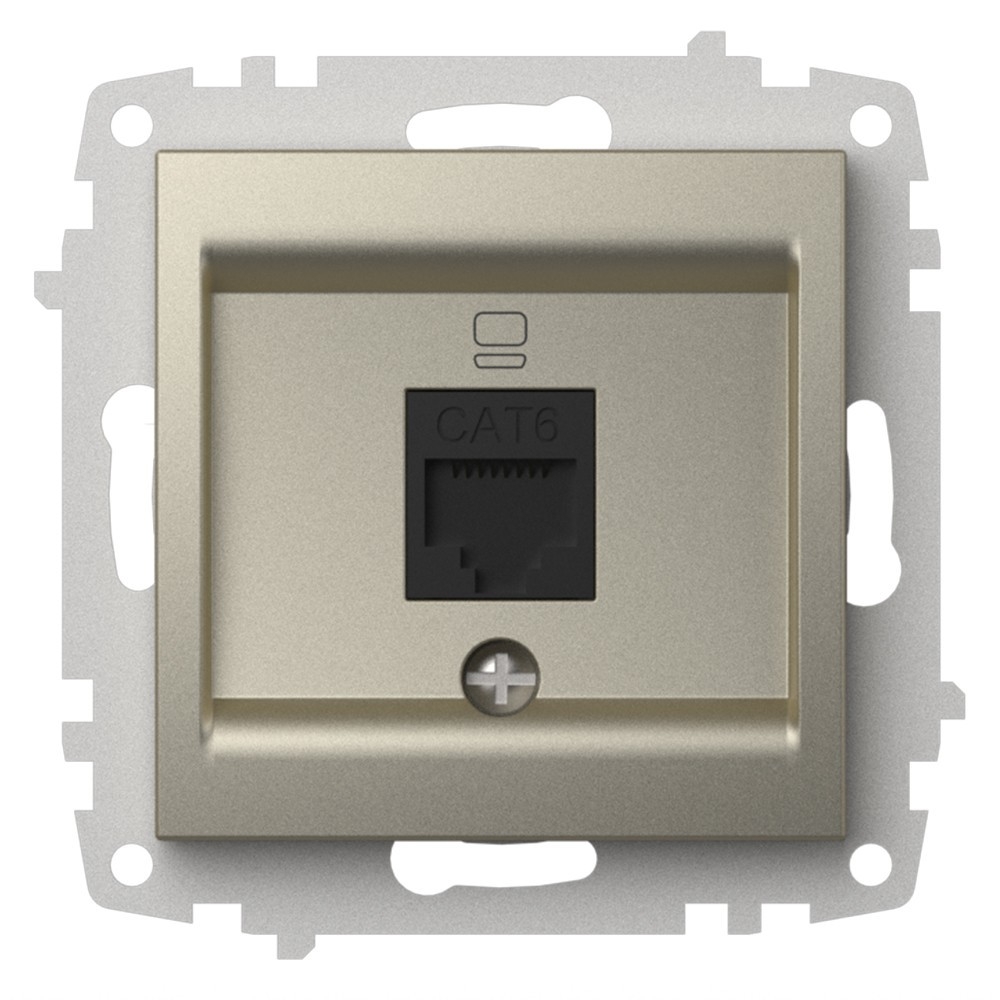 1 FACH WESTERN TELEFONDOSE (Einsatz + Deckel) ZENA Titanium